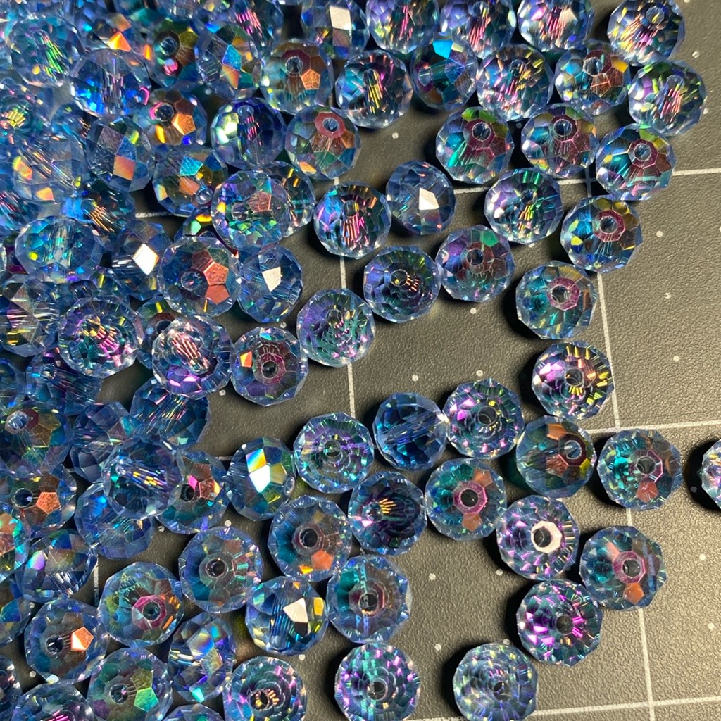 Crystal Ab Beads: 8mm Rondelle (30)